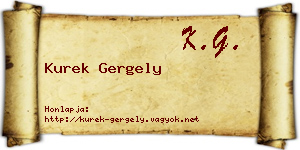 Kurek Gergely névjegykártya